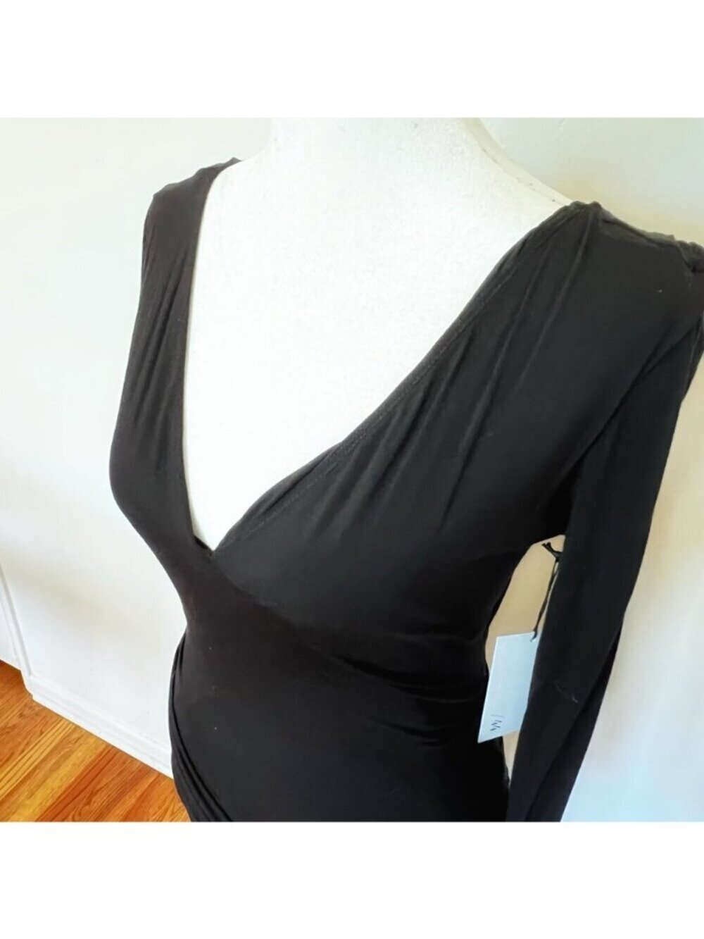 Witchy Black Ruched Dress M NWT LBD Whimsygoth Bodycon - Picture 2 of 6